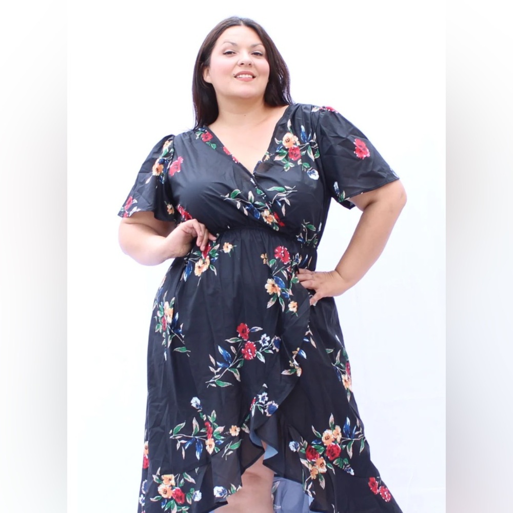 BloomChic Ruffle Detail Floral Midi Dress US 20